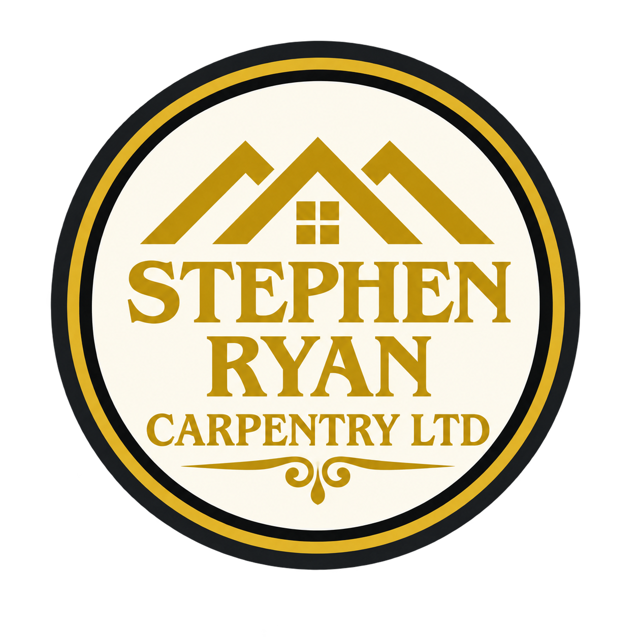 Stephen Ryan Carpentry Ltd gold house-style logo.